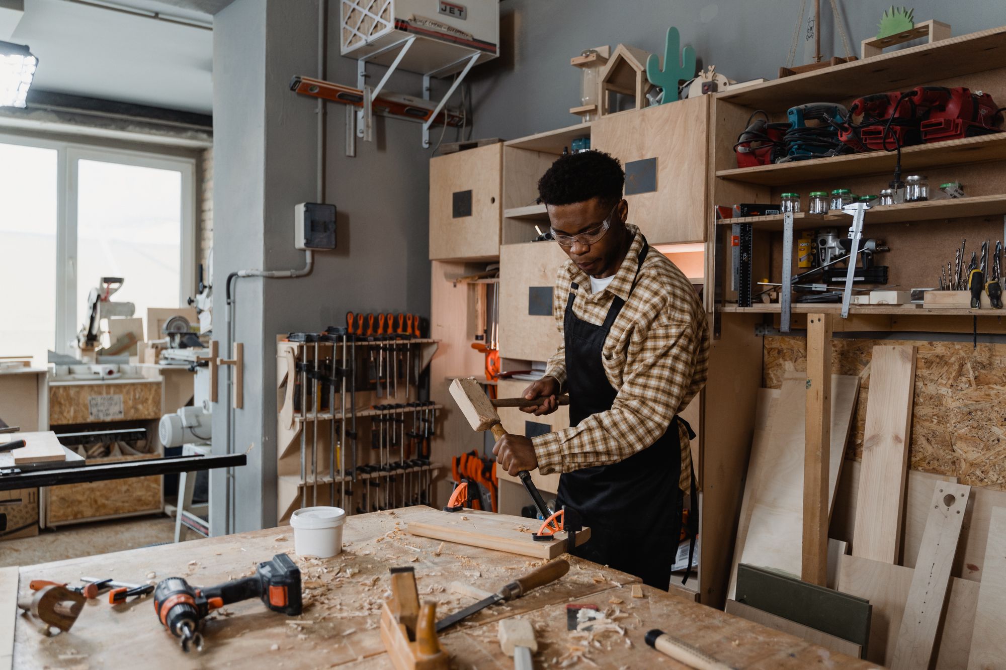 Panel saws and CNC cutting cabinet parts in the Practical Space shop